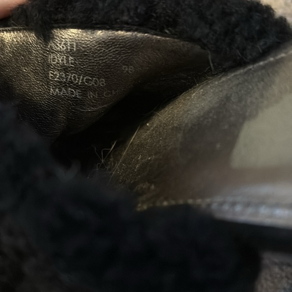 COACH IDYLE Shearling leather black clog heels rare $328 9 silver Designer - Picture 7 of 11